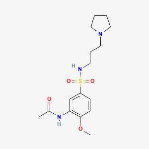 molecular formula C16H25N3O4S B5818519 N-[2-methoxy-5-({[3-(1-pyrrolidinyl)propyl]amino}sulfonyl)phenyl]acetamide 