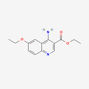 molecular formula C14H16N2O3 B581855 Ethyl 4-amino-6-ethoxyquinoline-3-carboxylate CAS No. 1242260-42-9