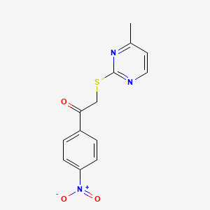 molecular formula C13H11N3O3S B5818610 2-[(4-methyl-2-pyrimidinyl)thio]-1-(4-nitrophenyl)ethanone 