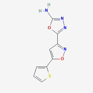 molecular formula C9H6N4O2S B5818650 5-[5-(2-thienyl)-3-isoxazolyl]-1,3,4-oxadiazol-2-amine 