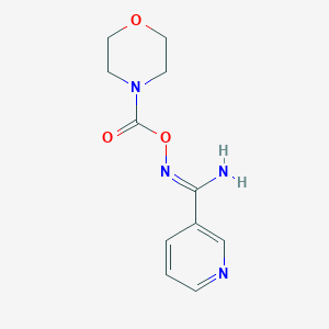 molecular formula C11H14N4O3 B5818660 N'-[(4-morpholinylcarbonyl)oxy]-3-pyridinecarboximidamide 