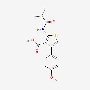 molecular formula C16H17NO4S B5818665 2-(isobutyrylamino)-4-(4-methoxyphenyl)-3-thiophenecarboxylic acid 