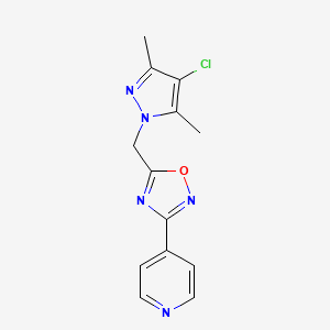 molecular formula C13H12ClN5O B5818674 4-{5-[(4-chloro-3,5-dimethyl-1H-pyrazol-1-yl)methyl]-1,2,4-oxadiazol-3-yl}pyridine 