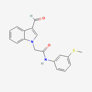 2-(3-formyl-1H-indol-1-yl)-N-[3-(methylthio)phenyl]acetamide