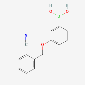 molecular formula C14H12BNO3 B581869 (3-((2-Cyanobenzyl)oxy)phenyl)boronic acid CAS No. 1256355-79-9
