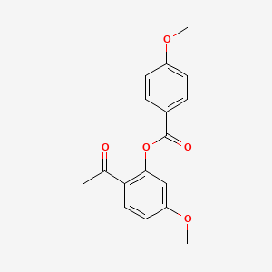 molecular formula C17H16O5 B5818708 2-acetyl-5-methoxyphenyl 4-methoxybenzoate 