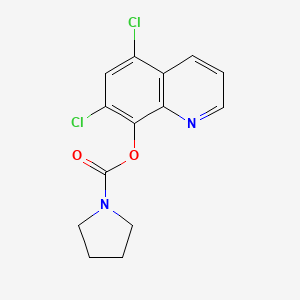 molecular formula C14H12Cl2N2O2 B5818723 5,7-dichloro-8-quinolinyl 1-pyrrolidinecarboxylate 