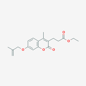 molecular formula C19H22O5 B5818735 ethyl 3-{4-methyl-7-[(2-methyl-2-propen-1-yl)oxy]-2-oxo-2H-chromen-3-yl}propanoate 