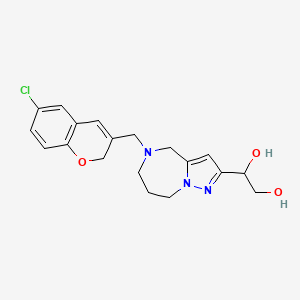 1-{5-[(6-chloro-2H-chromen-3-yl)methyl]-5,6,7,8-tetrahydro-4H-pyrazolo[1,5-a][1,4]diazepin-2-yl}ethane-1,2-diol