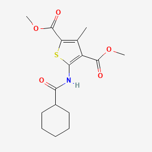 molecular formula C16H21NO5S B5818779 dimethyl 5-[(cyclohexylcarbonyl)amino]-3-methyl-2,4-thiophenedicarboxylate 