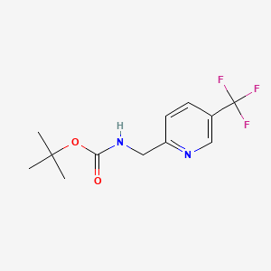 molecular formula C12H15F3N2O2 B581880 2-(N-Boc-aminomethyl)-5-(trifluoromethyl)pyridine CAS No. 1216276-20-8