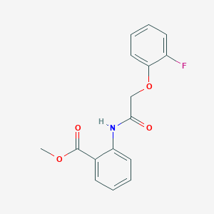 molecular formula C16H14FNO4 B5818803 methyl 2-{[(2-fluorophenoxy)acetyl]amino}benzoate 