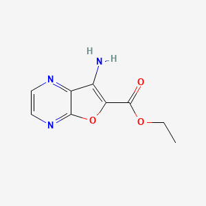 molecular formula C9H9N3O3 B581884 7-氨基呋喃并[2,3-b]吡嗪-6-羧酸乙酯 CAS No. 187732-95-2