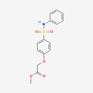 molecular formula C15H15NO5S B5818844 methyl [4-(anilinosulfonyl)phenoxy]acetate 