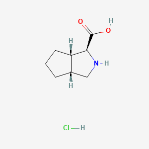molecular formula C8H14ClNO2 B581885 (1S,3aR,6aS)-八氢环戊并[c]吡咯-1-羧酸盐酸盐 CAS No. 1205676-44-3