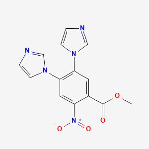 molecular formula C14H11N5O4 B581887 Methyl 4,5-Di(1-imidazolyl)-2-nitrobenzoate CAS No. 1256633-33-6