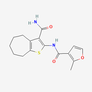 molecular formula C16H18N2O3S B5818893 N-[3-(aminocarbonyl)-5,6,7,8-tetrahydro-4H-cyclohepta[b]thien-2-yl]-2-methyl-3-furamide 