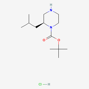 molecular formula C13H27ClN2O2 B581890 (S)-tert-Butyl 2-isobutylpiperazine-1-carboxylate hydrochloride CAS No. 1217456-63-7