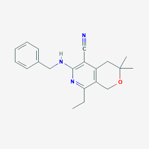 6-(benzylamino)-8-ethyl-3,3-dimethyl-3,4-dihydro-1H-pyrano[3,4-c]pyridine-5-carbonitrile