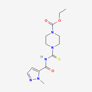 molecular formula C13H19N5O3S B5818913 ethyl 4-({[(1-methyl-1H-pyrazol-5-yl)carbonyl]amino}carbonothioyl)-1-piperazinecarboxylate 