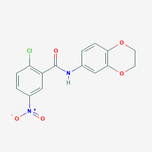 molecular formula C15H11ClN2O5 B5818929 2-chloro-N-(2,3-dihydro-1,4-benzodioxin-6-yl)-5-nitrobenzamide 