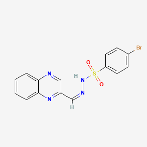 molecular formula C15H11BrN4O2S B5818956 4-bromo-N'-(2-quinoxalinylmethylene)benzenesulfonohydrazide 