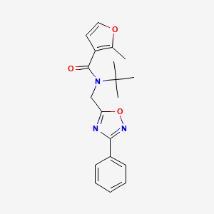 molecular formula C19H21N3O3 B5818982 N-(tert-butyl)-2-methyl-N-[(3-phenyl-1,2,4-oxadiazol-5-yl)methyl]-3-furamide 