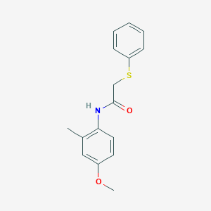molecular formula C16H17NO2S B5818990 N-(4-methoxy-2-methylphenyl)-2-(phenylthio)acetamide 