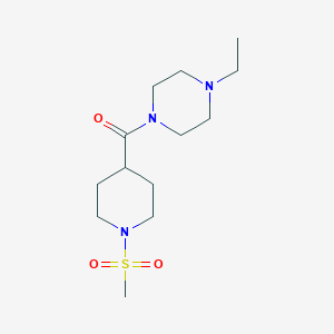 molecular formula C13H25N3O3S B5819000 1-ethyl-4-{[1-(methylsulfonyl)-4-piperidinyl]carbonyl}piperazine 
