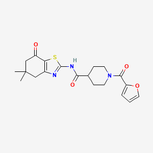 N-(5,5-dimethyl-7-oxo-4,5,6,7-tetrahydro-1,3-benzothiazol-2-yl)-1-(2-furoyl)piperidine-4-carboxamide