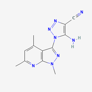 molecular formula C12H12N8 B5819018 5-amino-1-(1,4,6-trimethyl-1H-pyrazolo[3,4-b]pyridin-3-yl)-1H-1,2,3-triazole-4-carbonitrile 