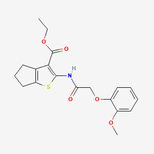 molecular formula C19H21NO5S B5819019 ethyl 2-{[(2-methoxyphenoxy)acetyl]amino}-5,6-dihydro-4H-cyclopenta[b]thiophene-3-carboxylate 