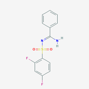 molecular formula C13H10F2N2O2S B5819057 N'-[(2,4-difluorophenyl)sulfonyl]benzenecarboximidamide 