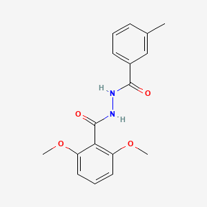 molecular formula C17H18N2O4 B5819065 2,6-dimethoxy-N'-(3-methylbenzoyl)benzohydrazide 