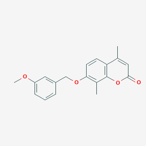 molecular formula C19H18O4 B5819078 7-[(3-methoxybenzyl)oxy]-4,8-dimethyl-2H-chromen-2-one 
