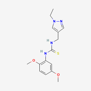 molecular formula C15H20N4O2S B5819104 N-(2,5-dimethoxyphenyl)-N'-[(1-ethyl-1H-pyrazol-4-yl)methyl]thiourea 