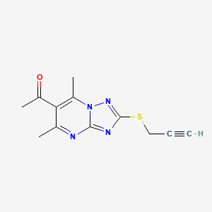 molecular formula C12H12N4OS B5819109 1-[5,7-dimethyl-2-(2-propyn-1-ylthio)[1,2,4]triazolo[1,5-a]pyrimidin-6-yl]ethanone 