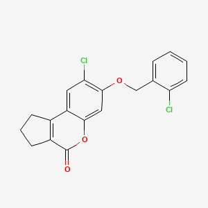molecular formula C19H14Cl2O3 B5819157 8-chloro-7-[(2-chlorobenzyl)oxy]-2,3-dihydrocyclopenta[c]chromen-4(1H)-one CAS No. 301683-09-0