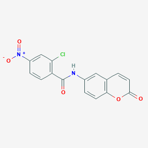 molecular formula C16H9ClN2O5 B5819171 2-chloro-4-nitro-N-(2-oxo-2H-chromen-6-yl)benzamide 