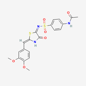 molecular formula C20H19N3O6S2 B5819203 N-[4-({[2-(3,4-dimethoxybenzylidene)-4-oxo-1,3-thiazolidin-5-ylidene]amino}sulfonyl)phenyl]acetamide 
