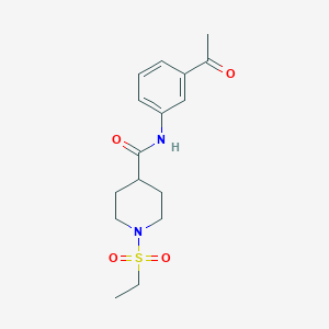 molecular formula C16H22N2O4S B5819226 N-(3-acetylphenyl)-1-(ethylsulfonyl)-4-piperidinecarboxamide 