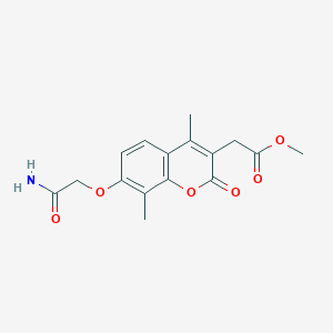 molecular formula C16H17NO6 B5819231 methyl [7-(2-amino-2-oxoethoxy)-4,8-dimethyl-2-oxo-2H-chromen-3-yl]acetate 