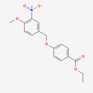 molecular formula C17H17NO6 B5819239 ethyl 4-[(4-methoxy-3-nitrobenzyl)oxy]benzoate 