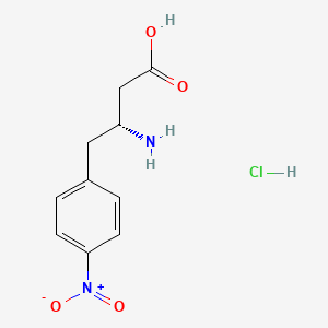 molecular formula C10H13ClN2O4 B581928 (R)-3-Amino-4-(4-nitrophenyl)butanoic acid hydrochloride CAS No. 331763-78-1
