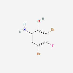 molecular formula C6H4Br2FNO B581930 6-氨基-2,4-二溴-3-氟苯酚 CAS No. 344-10-5
