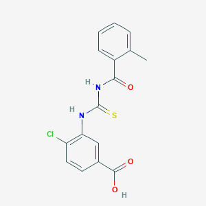 molecular formula C16H13ClN2O3S B5819302 4-chloro-3-({[(2-methylbenzoyl)amino]carbonothioyl}amino)benzoic acid 