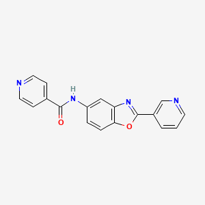 N-[2-(3-pyridinyl)-1,3-benzoxazol-5-yl]isonicotinamide