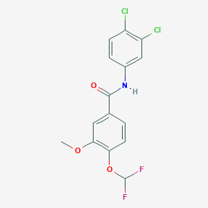 molecular formula C15H11Cl2F2NO3 B5819327 N-(3,4-dichlorophenyl)-4-(difluoromethoxy)-3-methoxybenzamide 