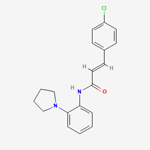 molecular formula C19H19ClN2O B5819372 3-(4-chlorophenyl)-N-[2-(1-pyrrolidinyl)phenyl]acrylamide 