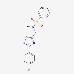 molecular formula C16H14ClN3O3S B5819377 N-{[3-(4-chlorophenyl)-1,2,4-oxadiazol-5-yl]methyl}-N-methylbenzenesulfonamide 